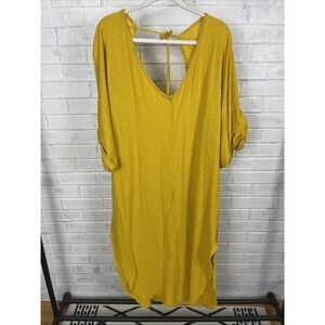 Intimately Free People Slit Midi Dress Yellow Womens‎ Size M Coastal Boho Lounge